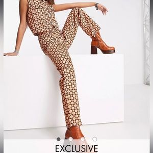 Asos Reclaimed Vintage orange floral pants